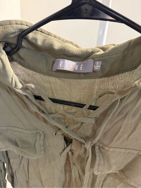 essue Olive Lace-Up Utility Jacket